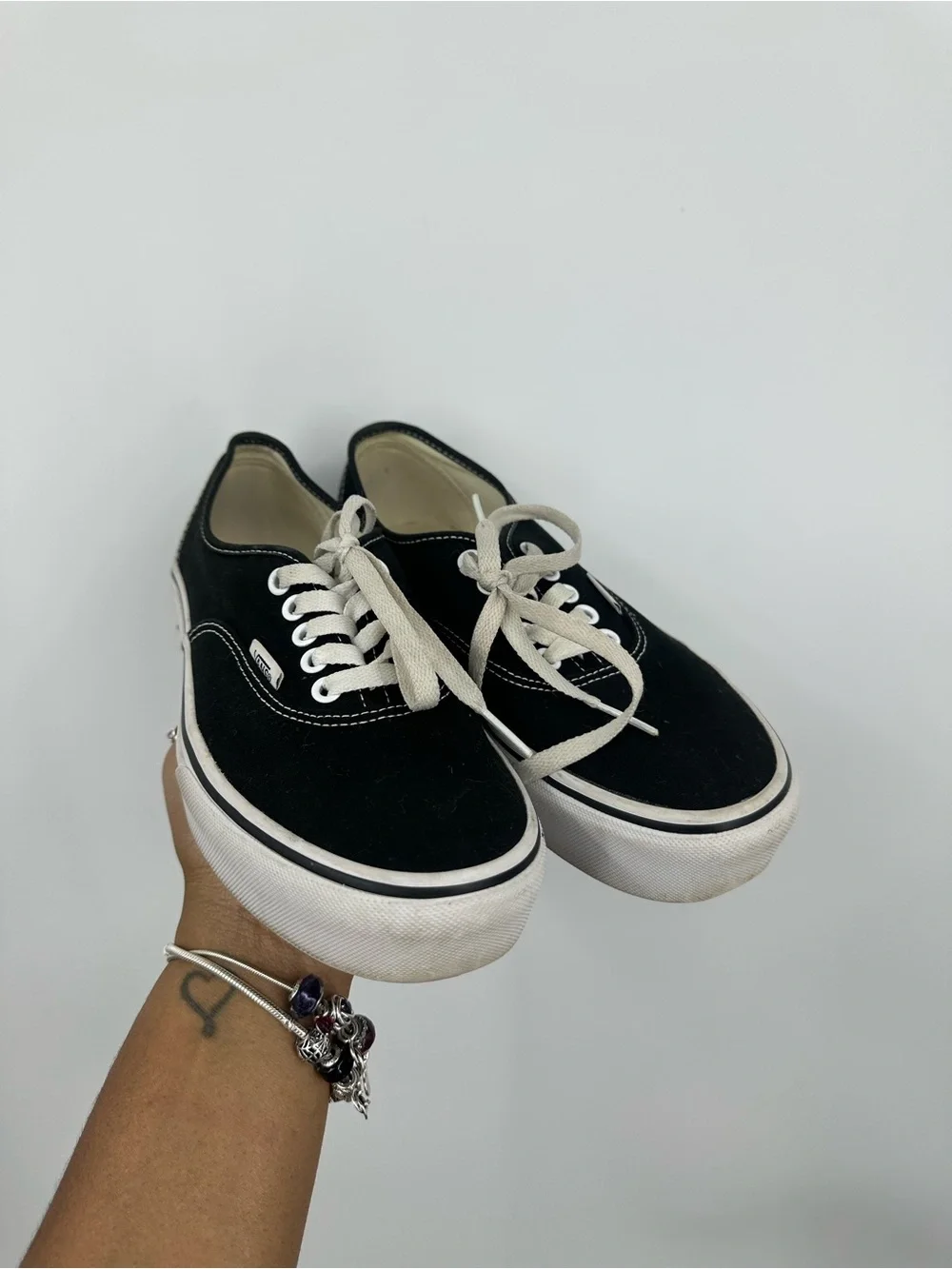 Vans Skate Black Platform Shoes Size Women's 8.5 Grunge Skater